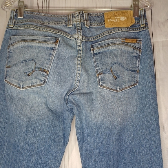 Lucky Brand Dungarees Wondering Scarlett Calassic Blue Denim Jeans - Picture 7 of 14
